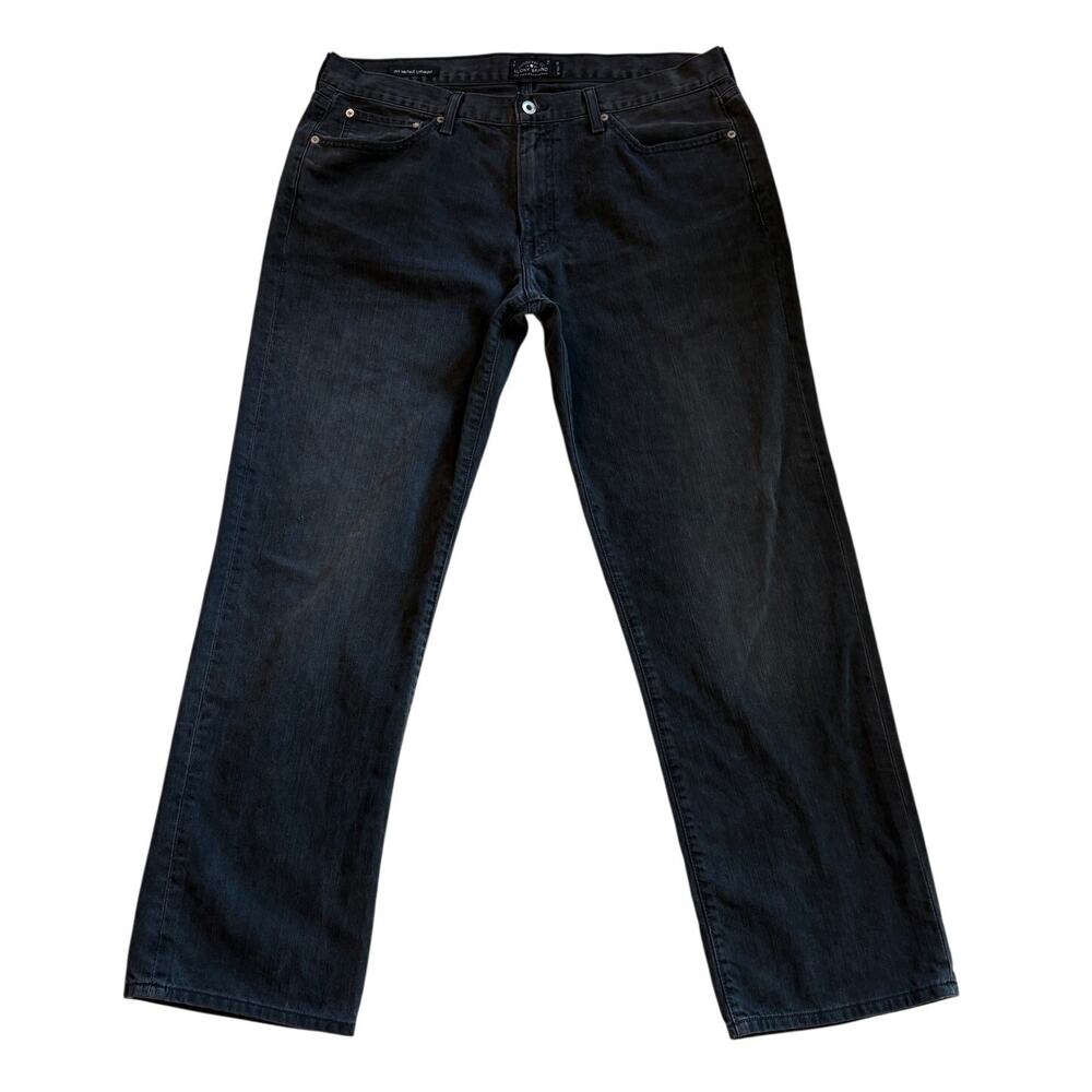 Lucky Brand Jeans Mens 38x32 Black 361 Vintage Straight Classic Distressed Faded